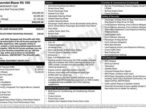 Used 2021 Chevrolet Blazer RS w/ LPO, Floor Liner Package AWD/4WD image 20