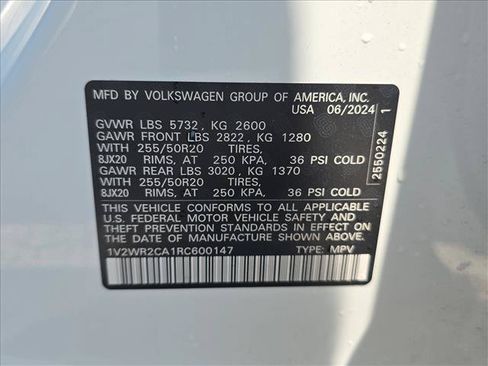 Used 2024 Volkswagen Atlas SE w/ Black Wheel Package FWD image 30
