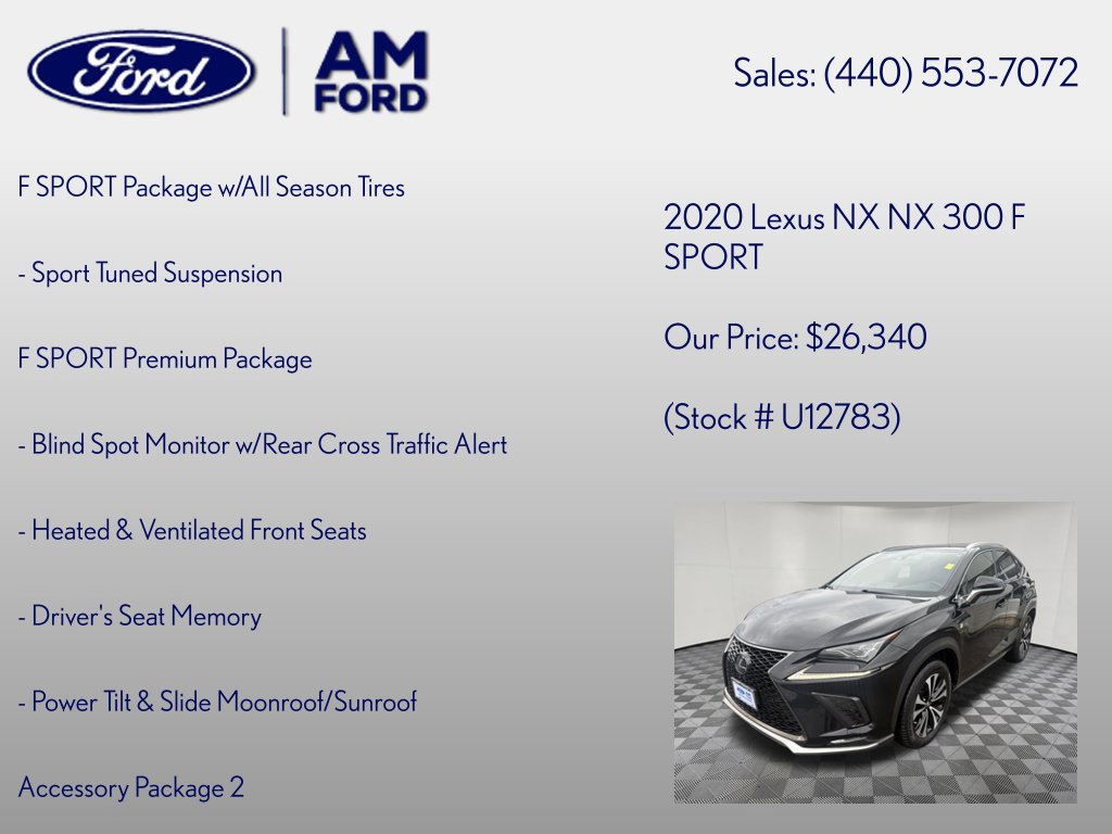 Used 2020 Lexus NX 300 F Sport w/ F Sport Premium Package AWD/4WD image 18