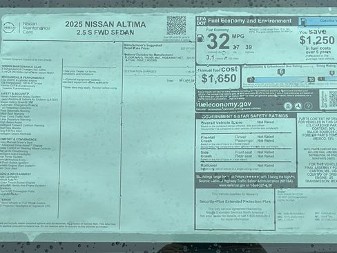 New 2025 Nissan Altima 2.5 S image 16