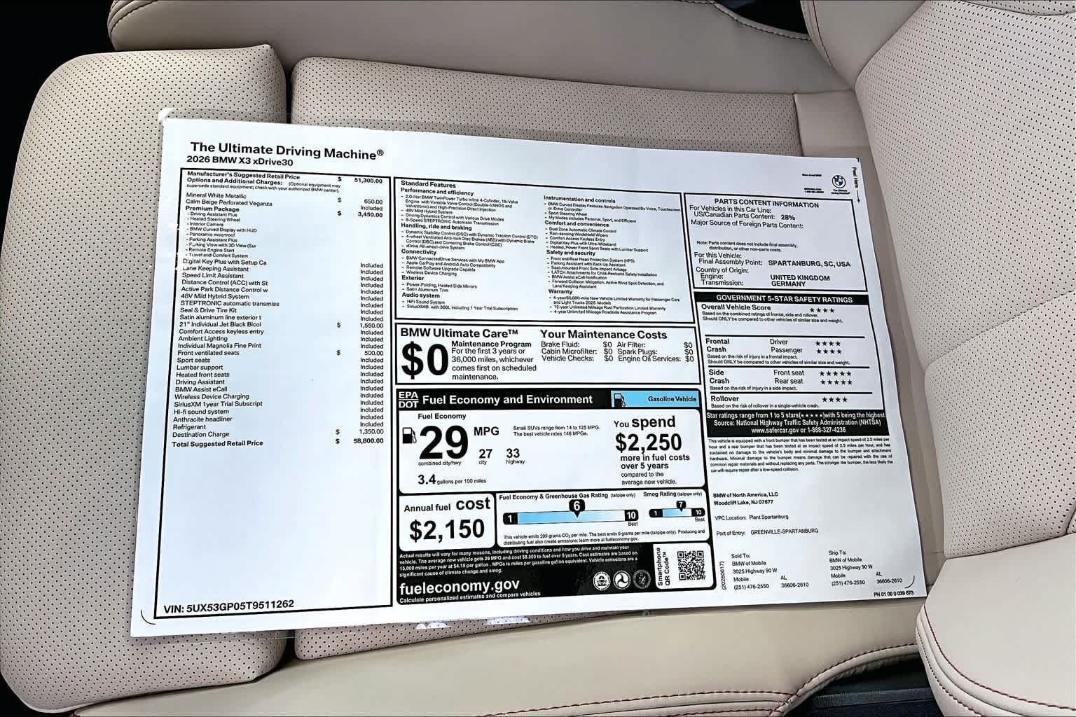 New 2026 BMW X3 xDrive30i w/ Premium Package AWD/4WD image 19