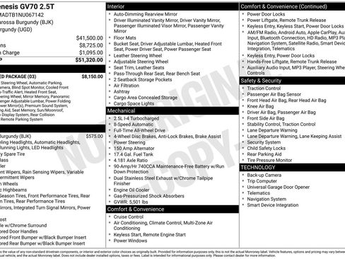 Used 2022 Genesis GV70 2.5T w/ Advanced Package image 44