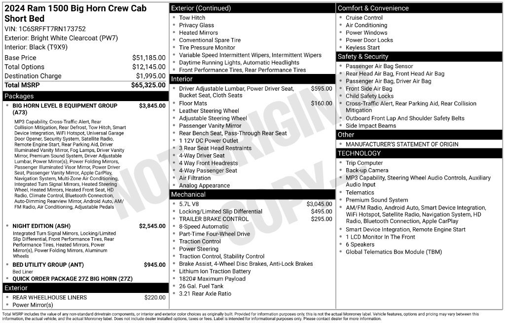Certified 2024 RAM 1500 Big Horn AWD/4WD image 13