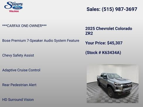 Used 2025 Chevrolet Colorado ZR2 w/ Technology Package AWD/4WD image 22