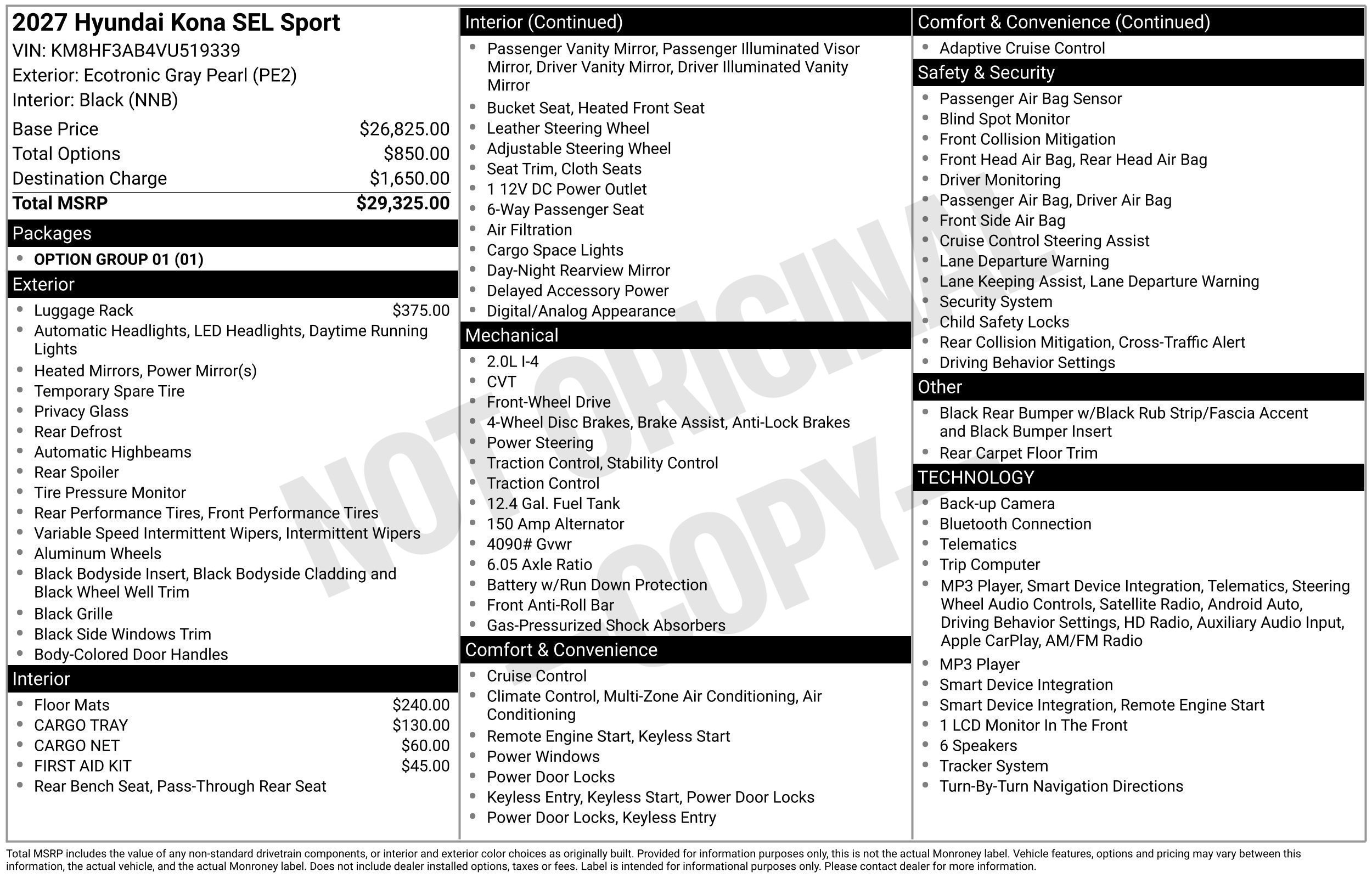 New 2027 Hyundai Kona SEL Sport FWD image 8