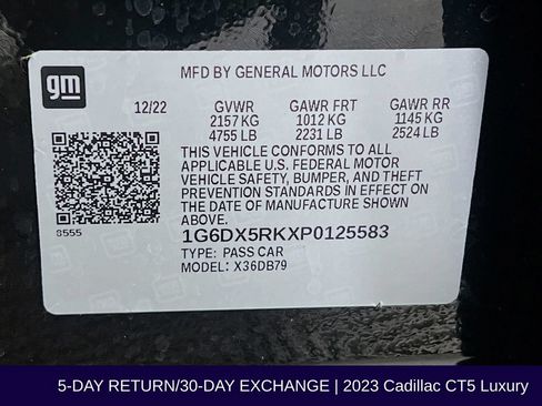 Used 2023 Cadillac CT5 Luxury w/ Sun And Sound Package AWD/4WD image 38