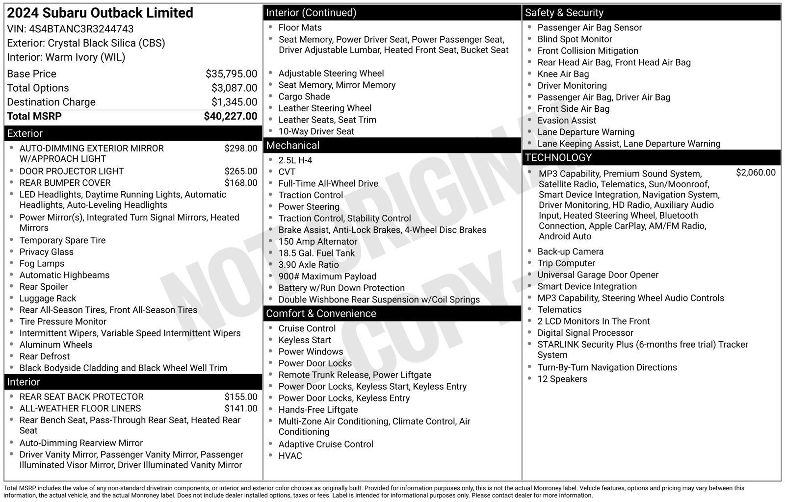 Certified 2024 Subaru Outback Limited AWD/4WD image 23