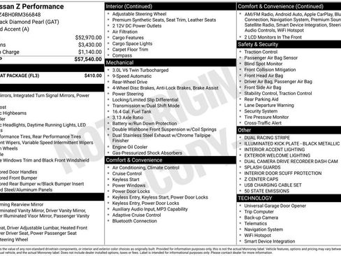 Used 2024 Nissan Z Performance w/ Floor Mat Package image 42