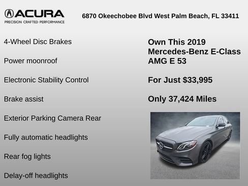 Used 2019 Mercedes-Benz E 53 AMG 4MATIC Sedan w/ Acoustic Comfort Package image 36