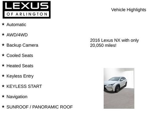 Used 2016 Lexus NX 200t AWD w/ Premium Package image 8