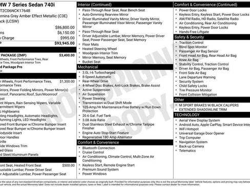 Used 2022 BMW 740i w/ M Sport Package RWD image 7