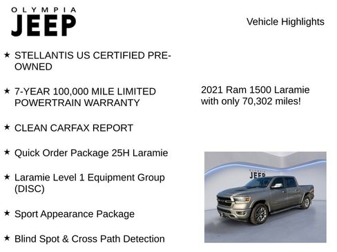 Certified 2021 RAM 1500 Laramie w/ Sport Appearance Package image 7