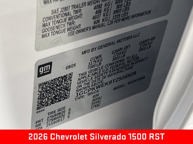 New 2026 Chevrolet Silverado 1500 RST w/ RST Select Package AWD/4WD image 26