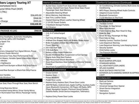 Used 2022 Subaru Legacy Touring XT w/ Popular Package #3 image 24