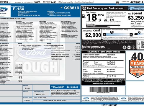 Used 2018 Ford F150 Lariat w/ Equipment Group 502A Luxury AWD/4WD image 28