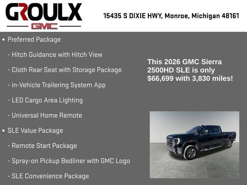 Used 2026 GMC Sierra 2500 SLE w/ SLE Value Package; image 29