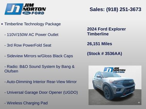 Used 2024 Ford Explorer Timberline w/ Timberline Technology Package AWD/4WD image 8
