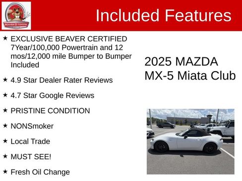 Used 2025 MAZDA MX-5 Miata Club RWD image 5