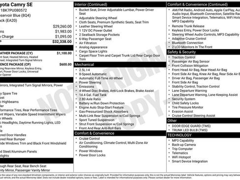 Used 2023 Toyota Camry SE w/ Cold Weather Package image 3