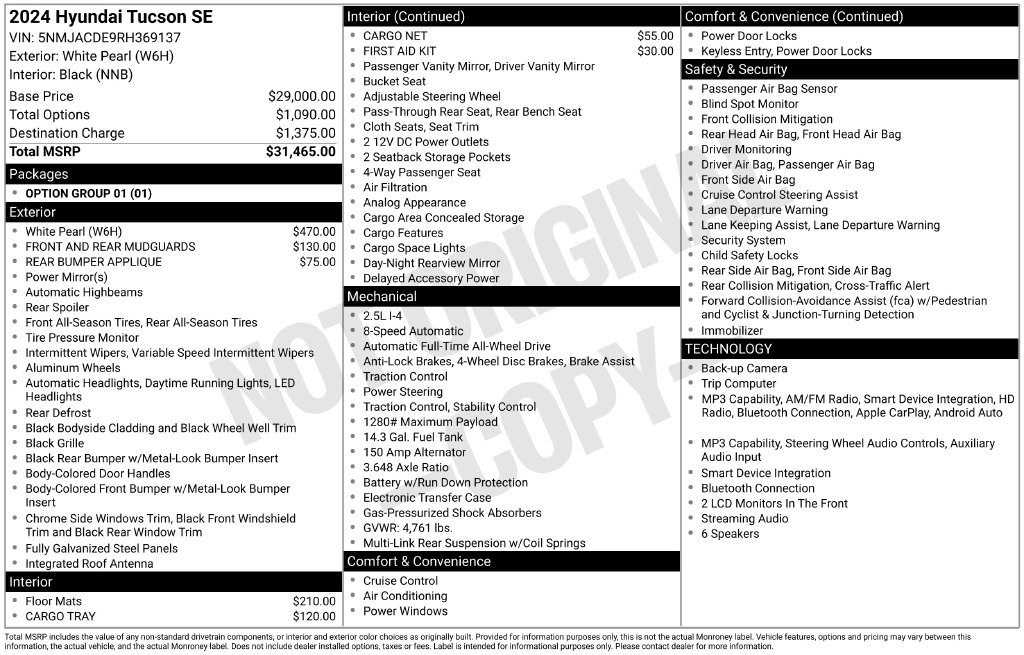 Certified 2024 Hyundai Tucson SE AWD/4WD image 16