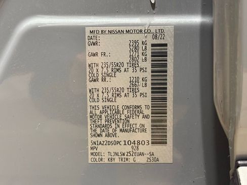 Used 2023 Nissan Murano Platinum w/ Cargo Package image 33