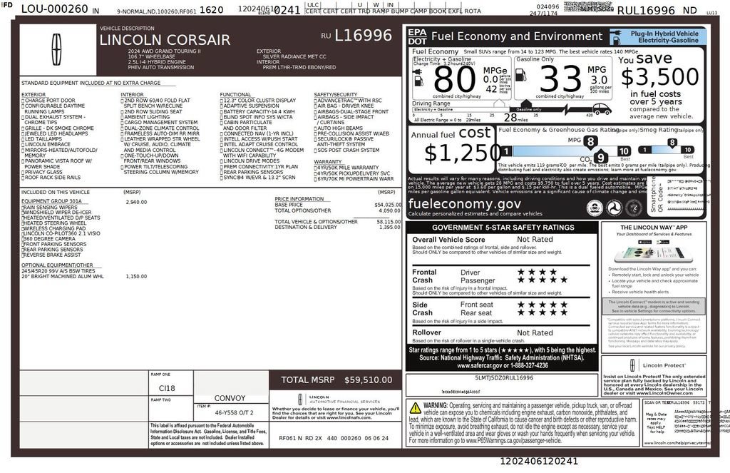 Used 2024 Lincoln Corsair Grand Touring w/ Equipment Group 301A AWD/4WD image 42