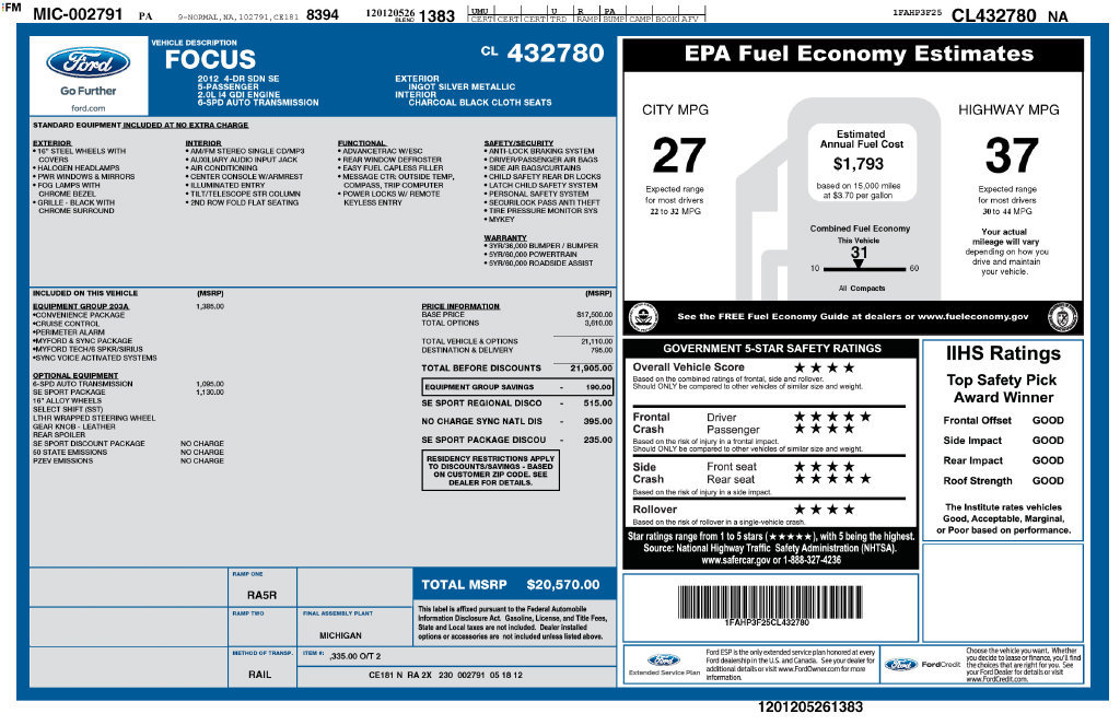 Used 2012 Ford Focus SE FWD image 13