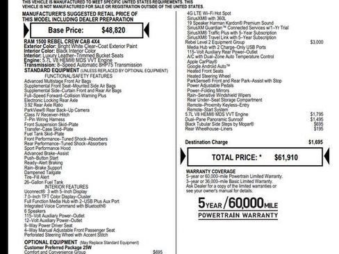 Used 2021 RAM 1500 Rebel w/ Rebel Level 2 Equipment Group image 8