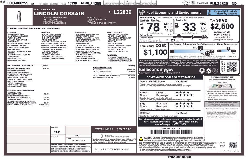 Used 2023 Lincoln Corsair Grand Touring w/ Equipment Group 301A AWD/4WD image 17