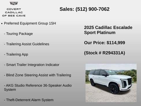 Used 2025 Cadillac Escalade Sport Platinum w/ LPO, ONYX Package AWD/4WD image 18