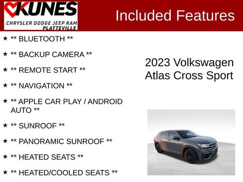 Used 2023 Volkswagen Atlas Cross Sport SEL Premium R-Line AWD/4WD image 2