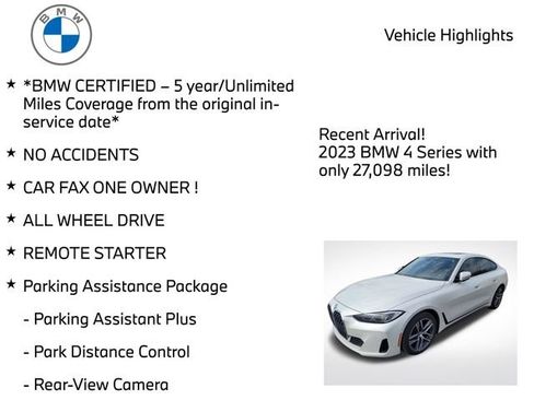 Certified 2023 BMW 430i Gran Coupe xDrive w/ M Sport Package image 4