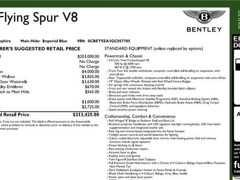 Used 2016 Bentley Flying Spur V8 AWD/4WD image 7
