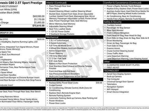 New 2026 Genesis G80 2.5T Sport Prestige AWD/4WD image 3