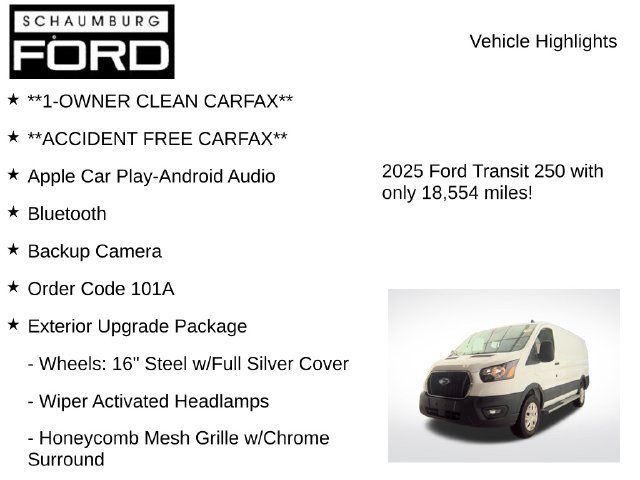 Used 2025 Ford Transit 250 Low Roof w/ Exterior Upgrade Package RWD image 7