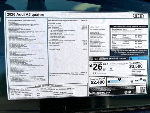 New 2026 Audi A5 2.0T Premium AWD/4WD image 16