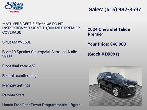 Used 2024 Chevrolet Tahoe Premier AWD/4WD image 34