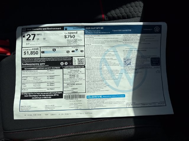 New 2026 Volkswagen GTI SE FWD image 32