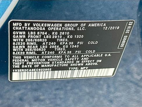 Used 2019 Volkswagen Atlas SEL FWD image 32