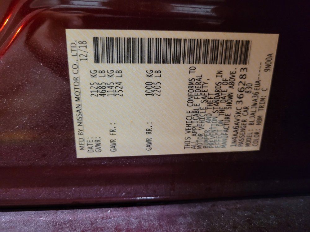 Used 2019 Nissan Maxima 3.5 SV w/ Floor Mat Group FWD image 33