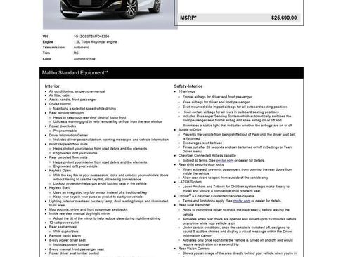 Used 2021 Chevrolet Malibu RS w/ LPO, Convenience Package 2 image 41