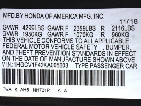 Used 2019 Honda Accord EX image 42
