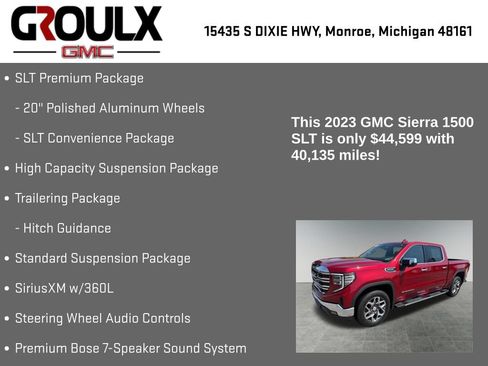 Used 2023 GMC Sierra 1500 SLT w/ SLT Premium Package AWD/4WD image 34