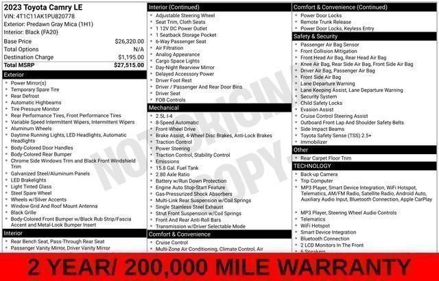 Used 2023 Toyota Camry LE FWD image 56