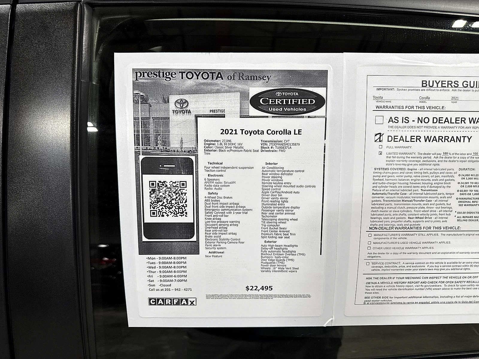 Used 2021 Toyota Corolla LE w/ Carpet Mat Package (TMS) FWD image 13
