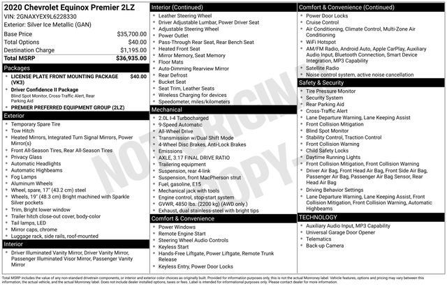 Used 2020 Chevrolet Equinox Premier AWD/4WD image 24
