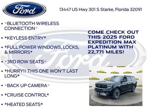 Certified 2025 Ford Expedition Max Platinum w/ Driver's Package AWD/4WD image 12