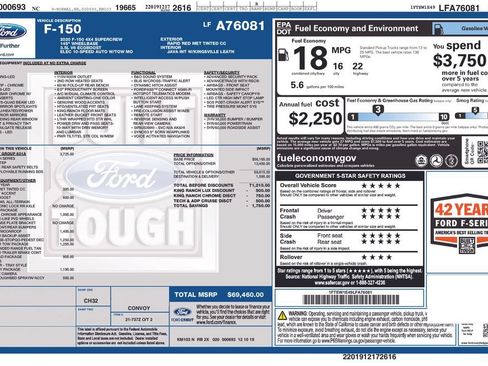 Certified 2020 Ford F150 King Ranch w/ Equipment Group 601A Luxury AWD/4WD image 32