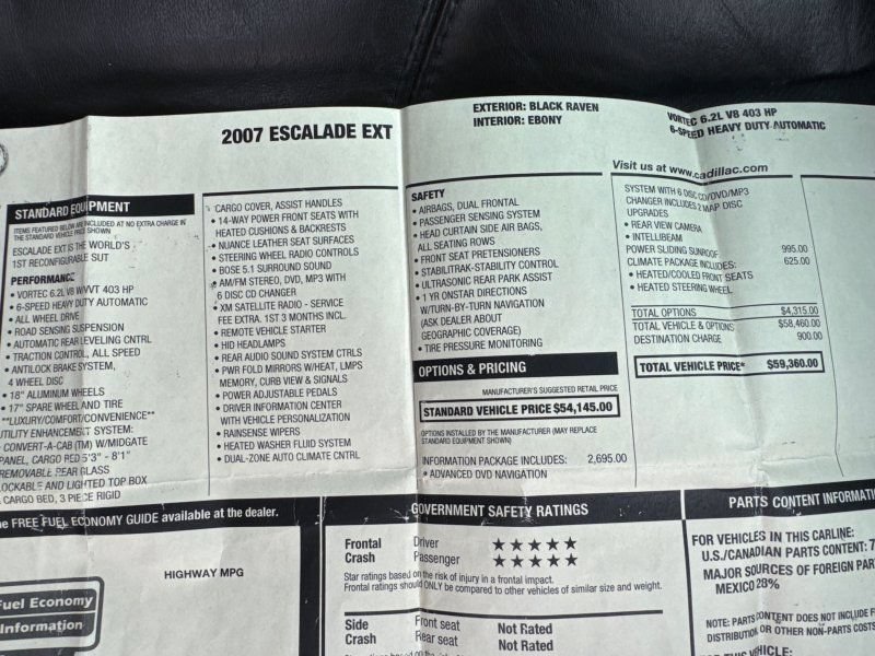 Used 2007 Cadillac Escalade EXT w/ Information Package AWD/4WD image 38