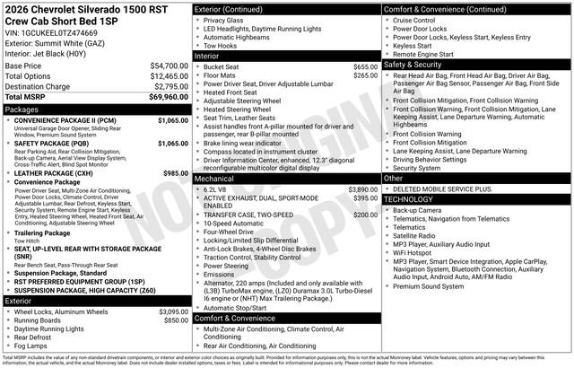 New 2026 Chevrolet Silverado 1500 RST w/ Safety Package AWD/4WD image 5